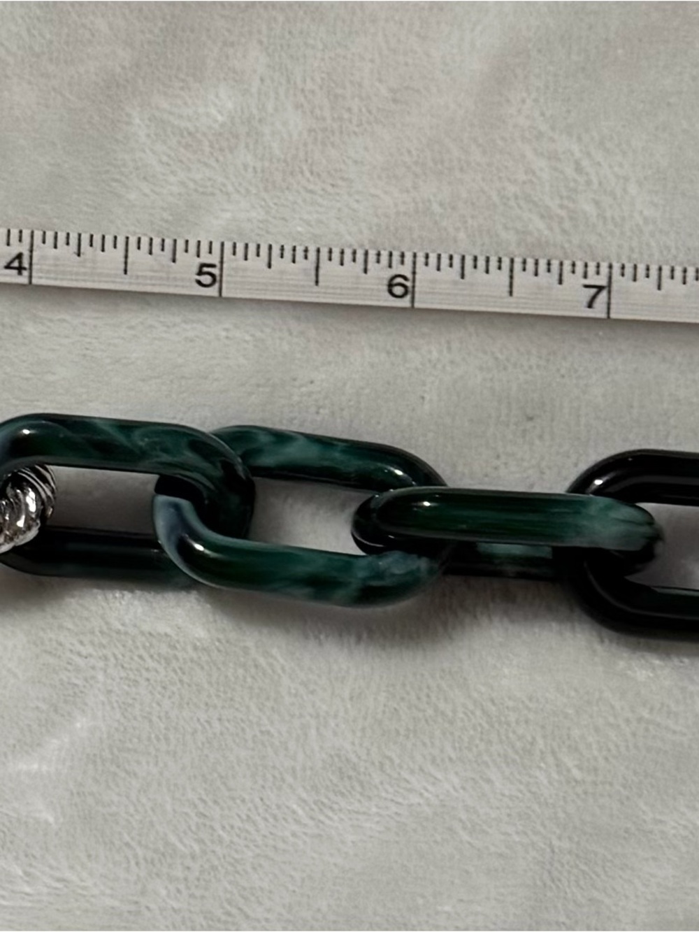 Green and Cream Marbled Chain Purse Charm